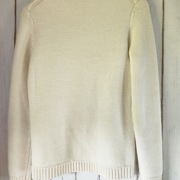 Talbots Cotton blend Sz S Cable Knit Ivory Color Very Good Condition - Picture 7 of 10